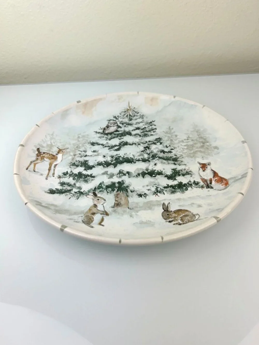 Certified International Susan Winget Winter's Frost Animals Winter Dinner Plate
